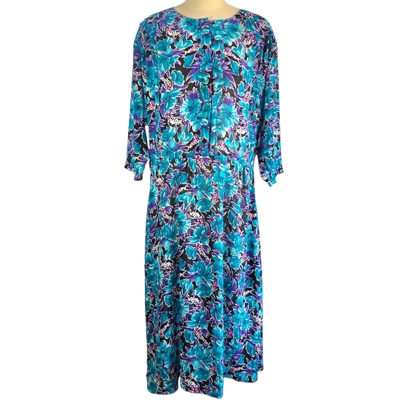 Vintage Miss Oops CA. 1980's Floral Dress Womens Size 14 - Picture 4 of 12